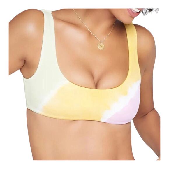 L Space Lizzie Diagonal Sunburst Tie Dye Bikini Top Women's Size Small NWOT - Picture 1 of 10